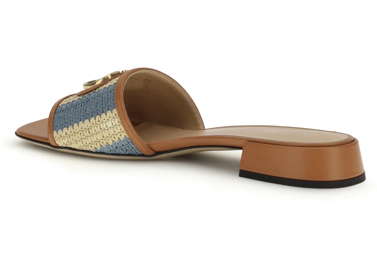 VLogo Signature raffia slide Sandals - Img 3