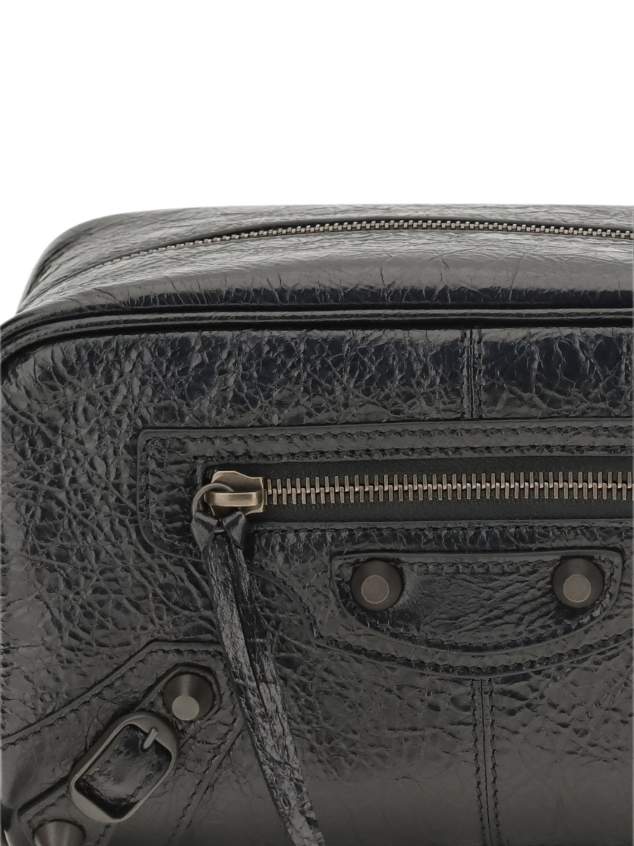 Accesorii de voiaj Balenciaga negre din piele - Img 4