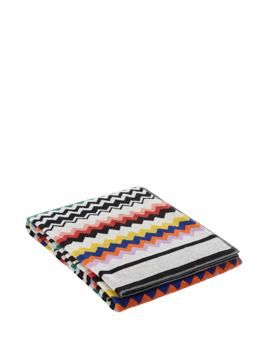 Accesorii multicolor Beach towel with all-over zigzag motif in cotton home - Img 5
