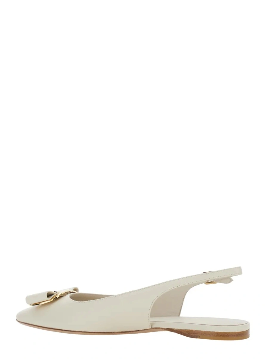 Balerini Ferragamo albi din piele - Img 2