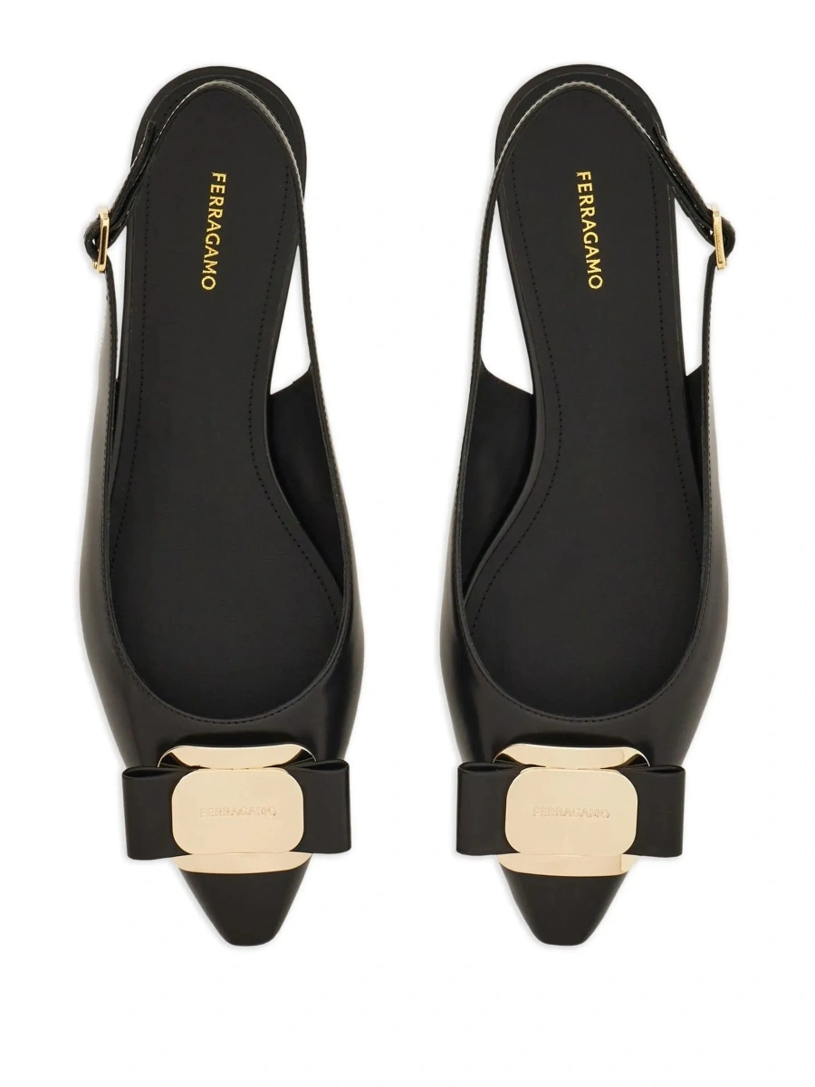 Balerini Ferragamo negri din piele - Img 6