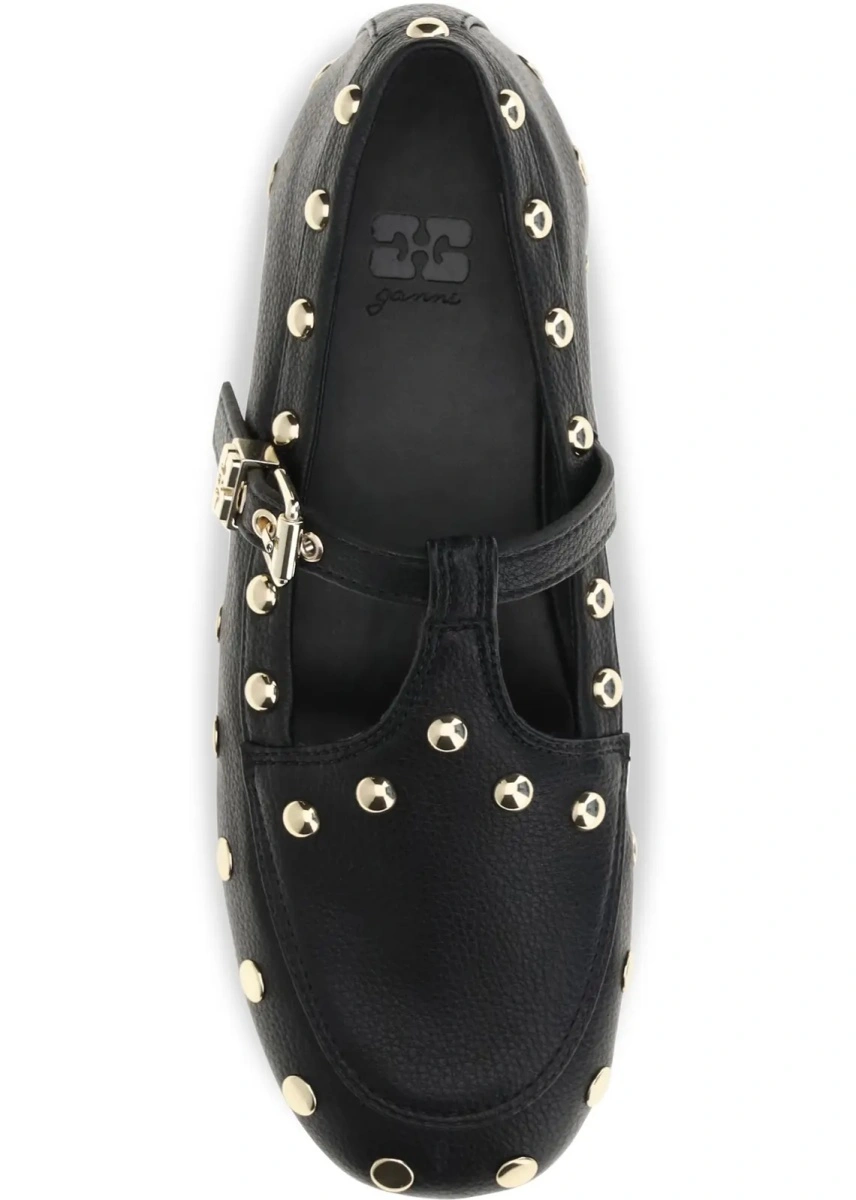 Balerini Mary Jenny studded Ballerinas in pebbled leather - Img 4