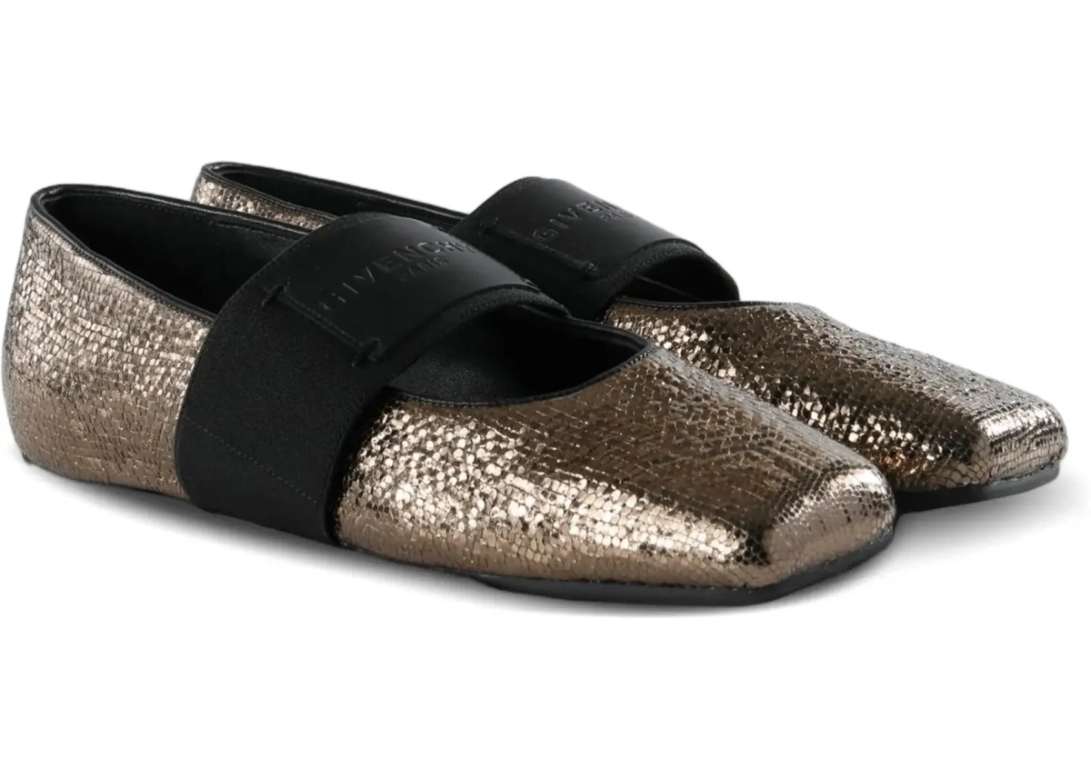 Balerini Sliced Square Ballerinas in textured leather - Img 5