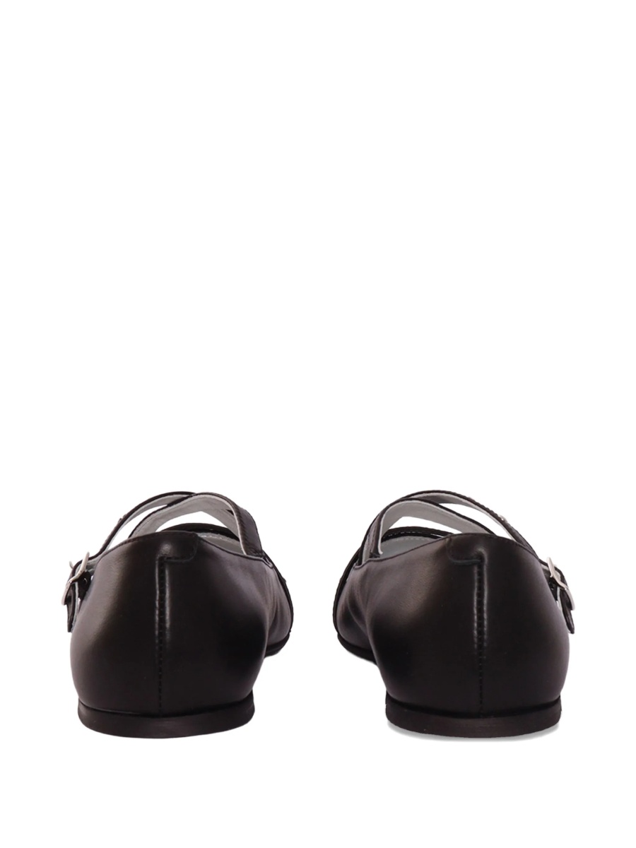 Balerini TWIN SET Girl negri din piele - Img 3