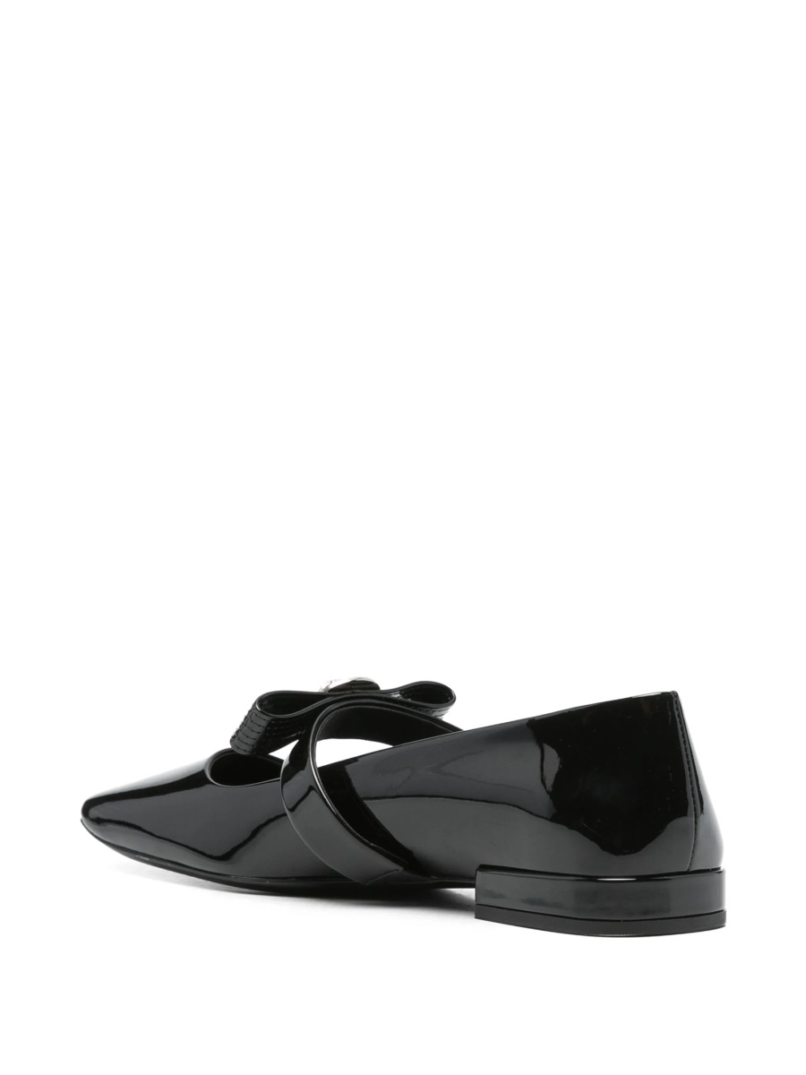 Balerini Versace Gianni Ribbon negri din piele - Img 3