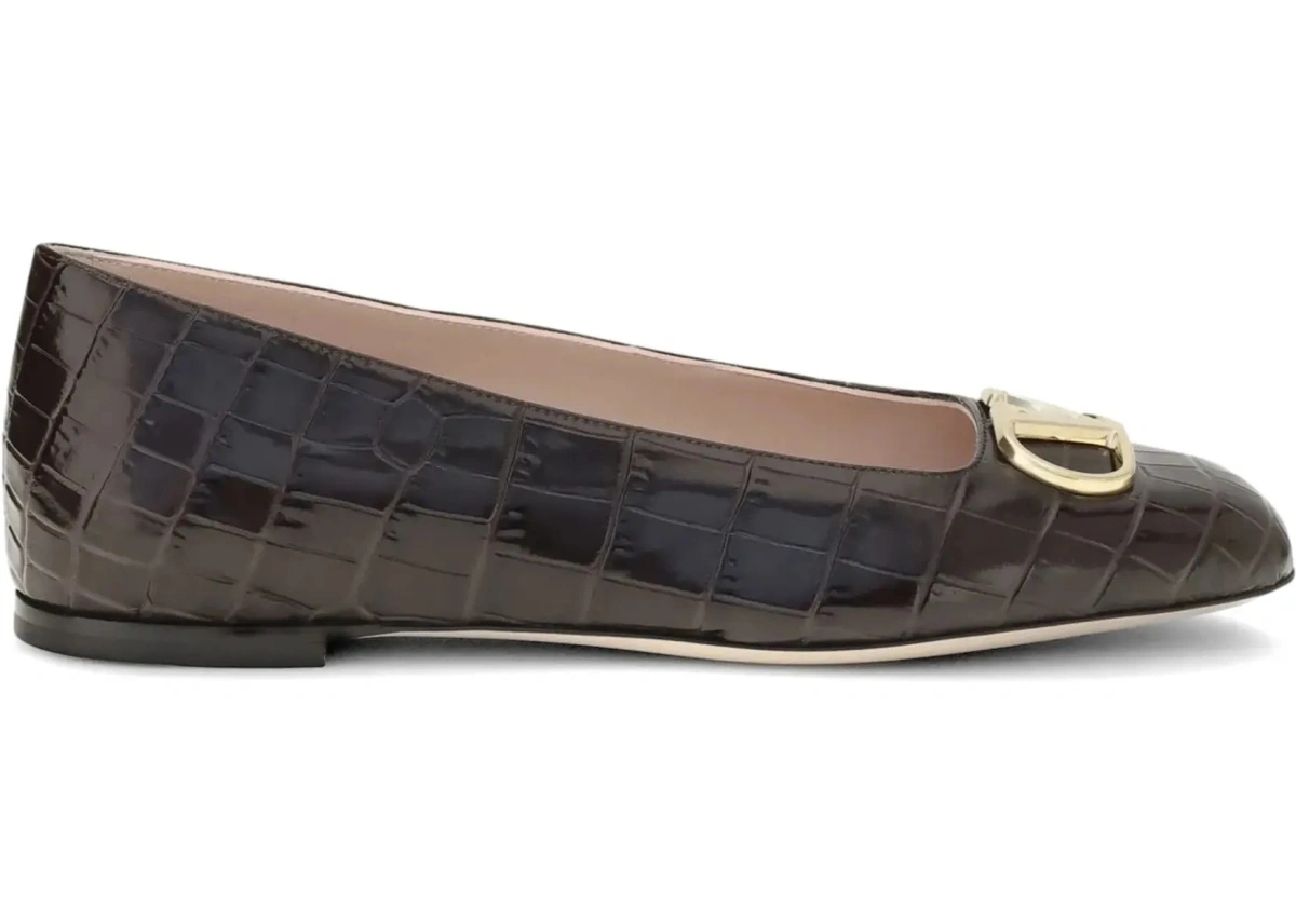 Balerini VLogo Signature croc-effect Ballerinas - Img 8