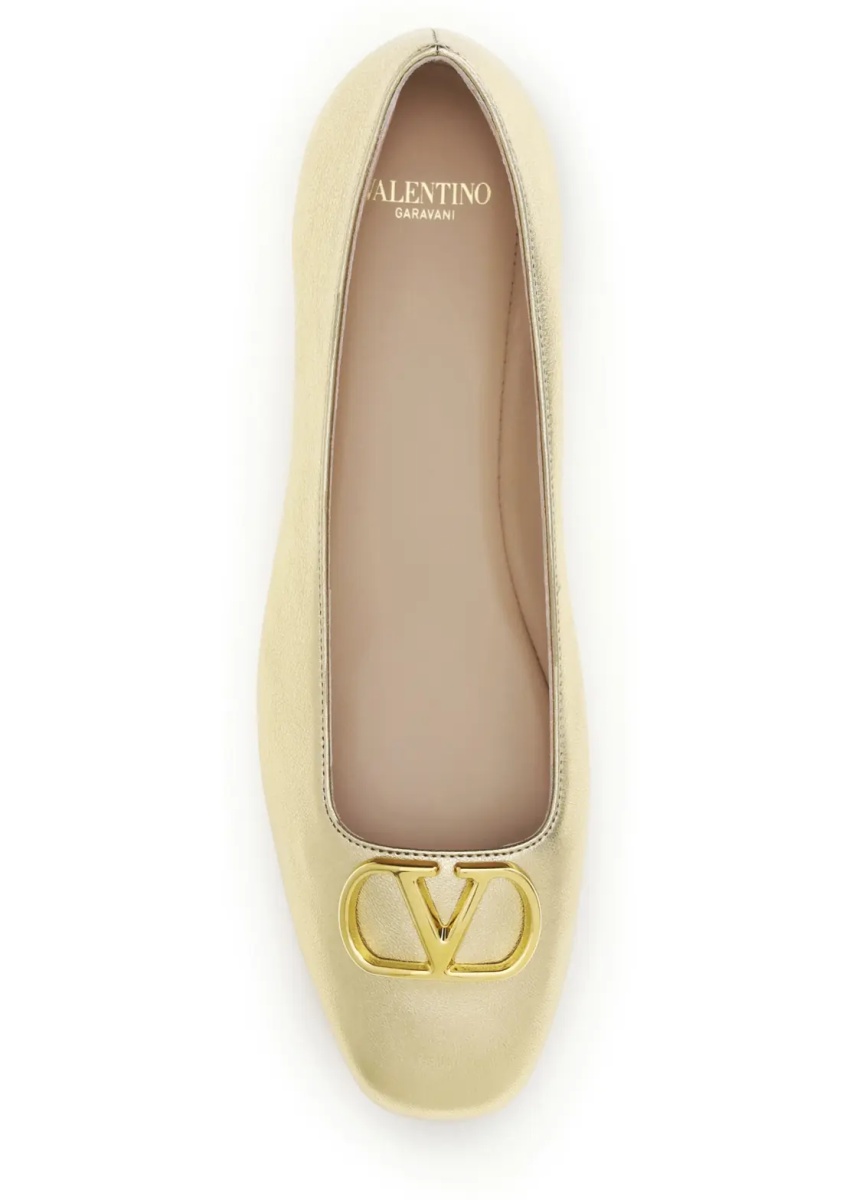 Balerini VLogo Signature laminated nappa Ballerinas - Img 4