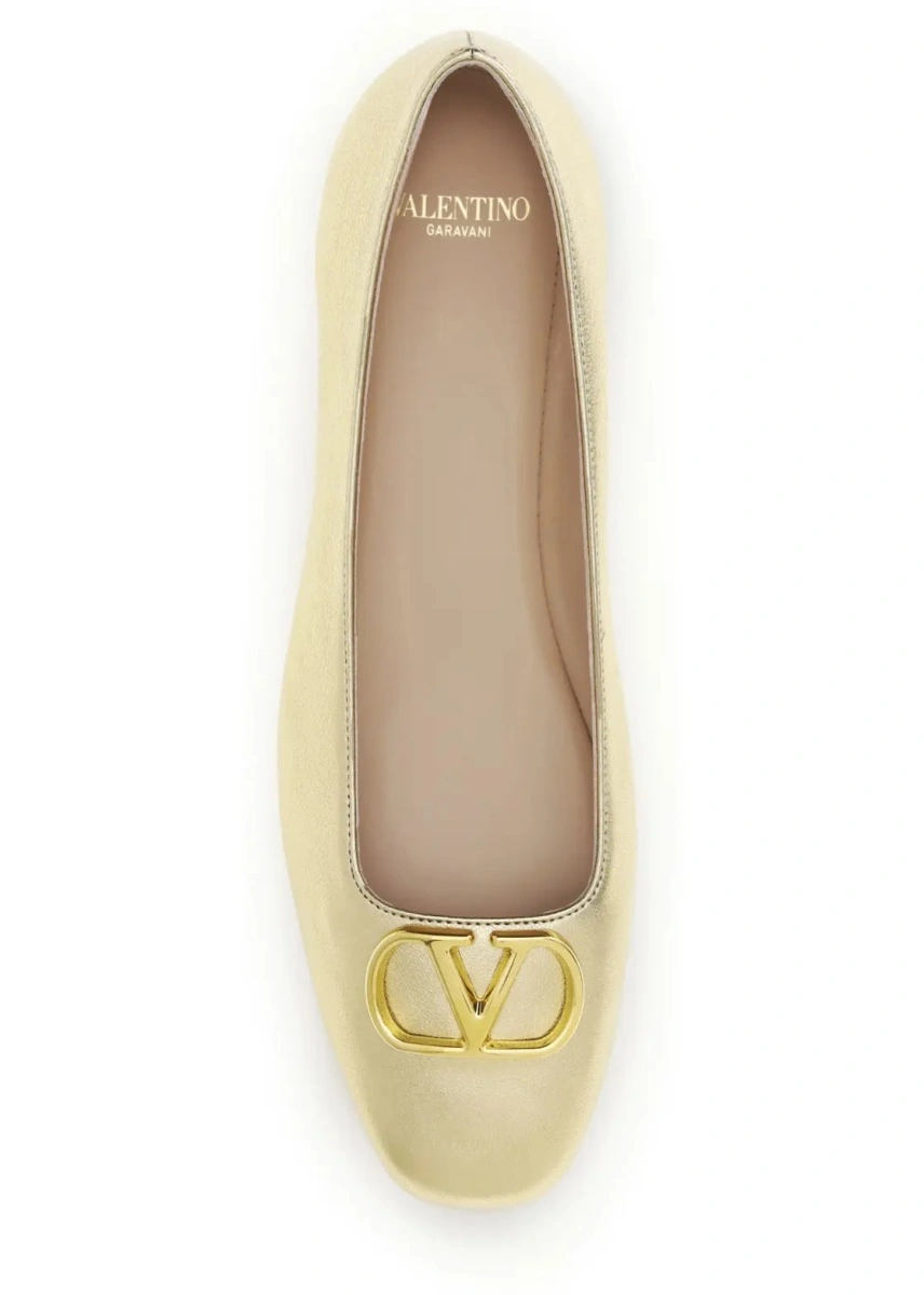 Balerini VLogo Signature laminated nappa Ballerinas - Img 4