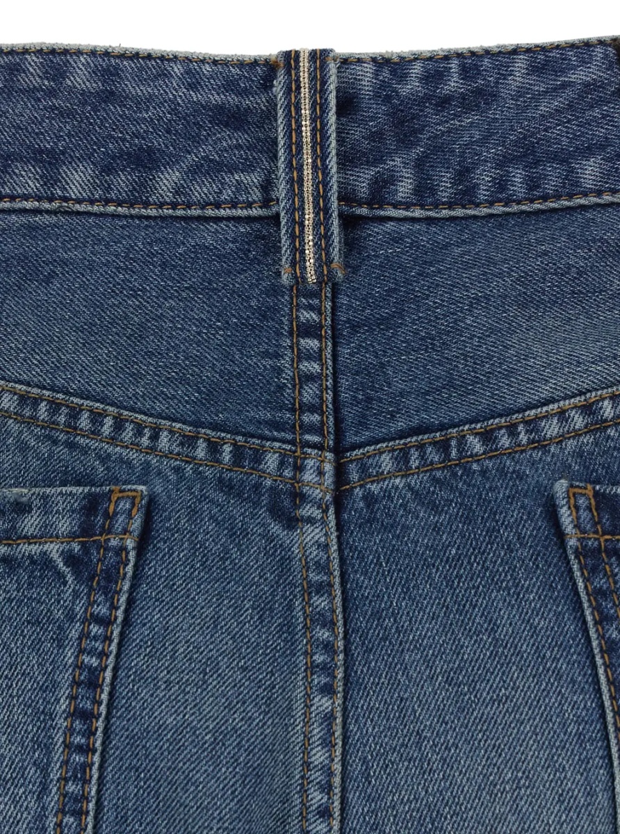 Blugi Blue Jeans with Logo Patch on the Rear and Monil Detail on the Loop in Denim Woman - Img 3