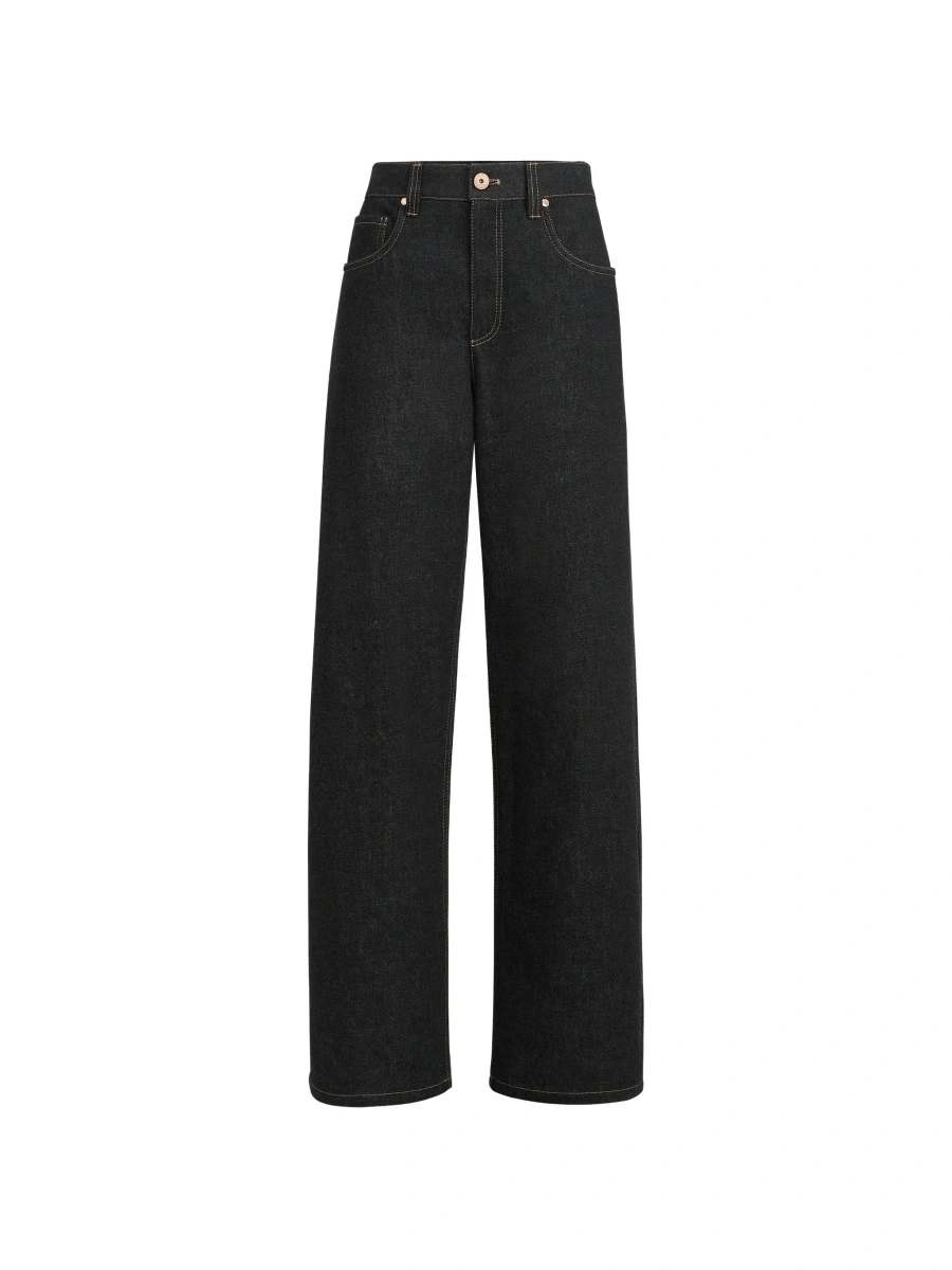 Blugi Brunello Cucinelli negri din denim - Img 9