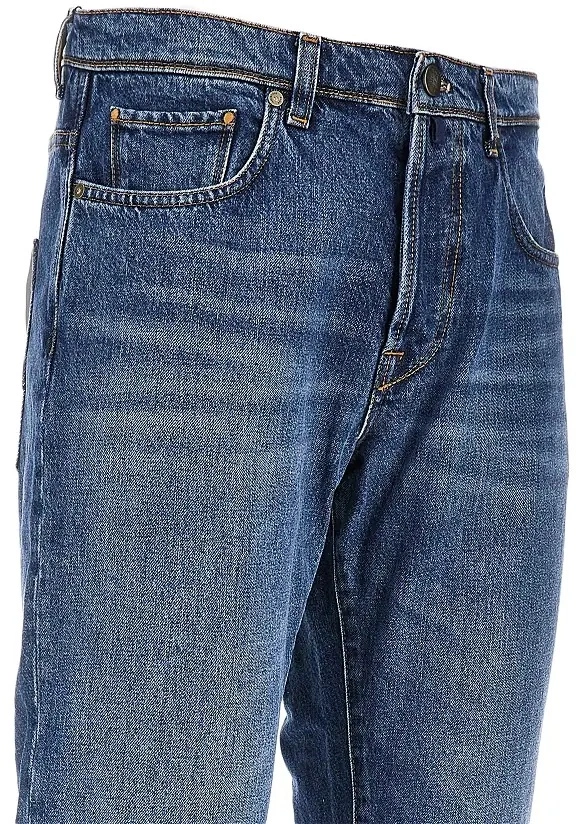 Blugi Cotton denim tapered fit jeans - Img 2