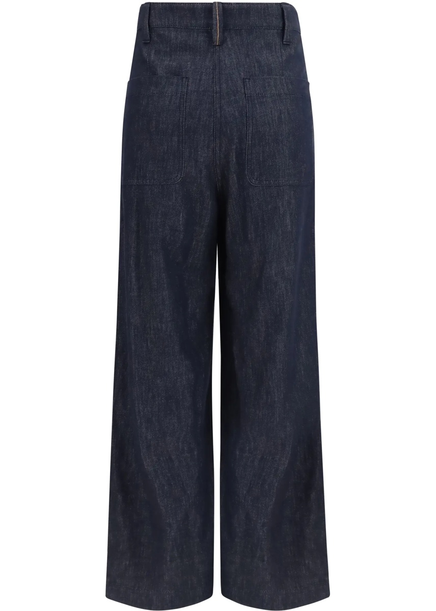 Blugi Denim effect twill wide Pants - Img 2