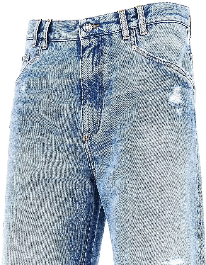 Blugi Distressed denim Over pants - Img 2