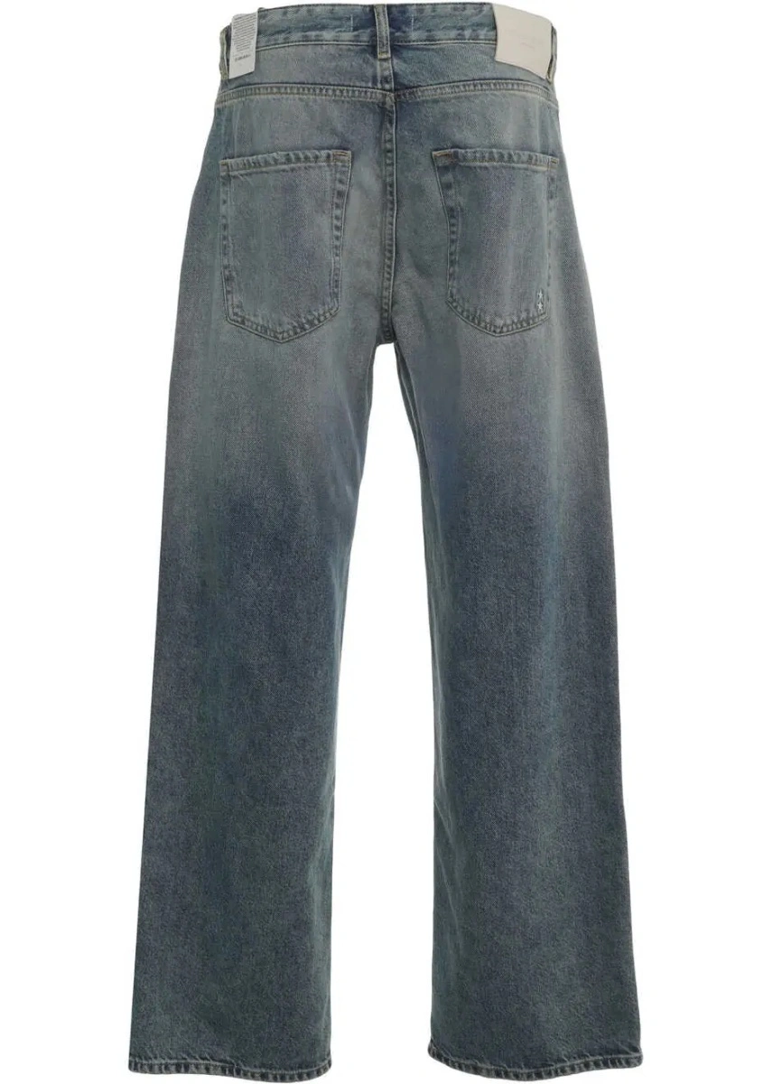 Blugi drepti Icon Denim albastri din denim - Img 4