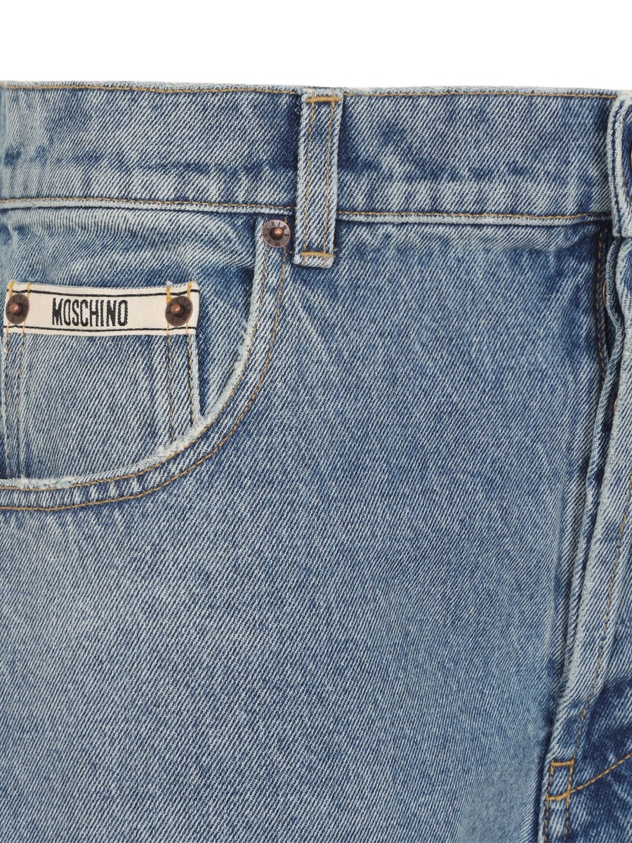 Blugi drepti Moschino albastri - Img 3