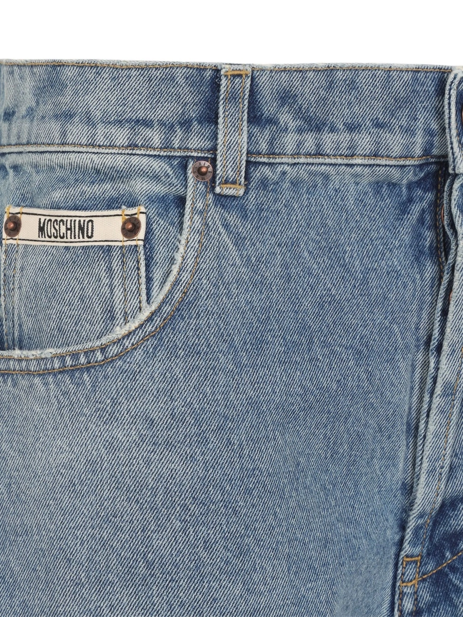 Blugi drepti Moschino albastri - Img 3