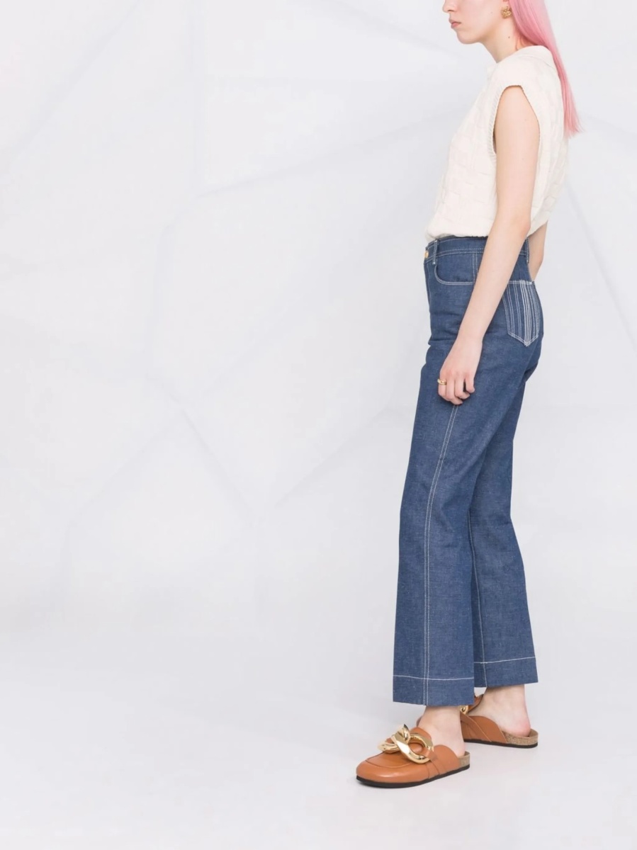 Blugi drepti Tory Burch albastri - Img 4