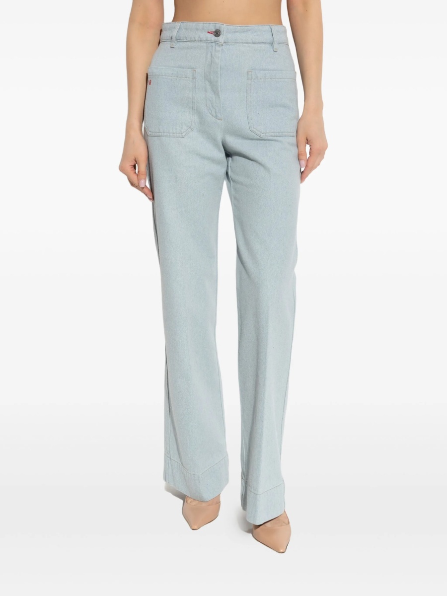 Blugi drepti Victoria Beckham albastri - Img 3
