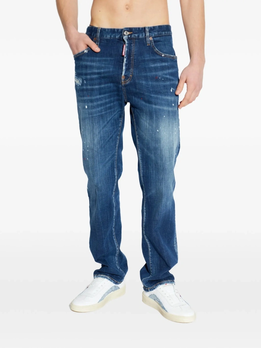 Blugi DSQUARED2 albastri din denim '643' - Img 5