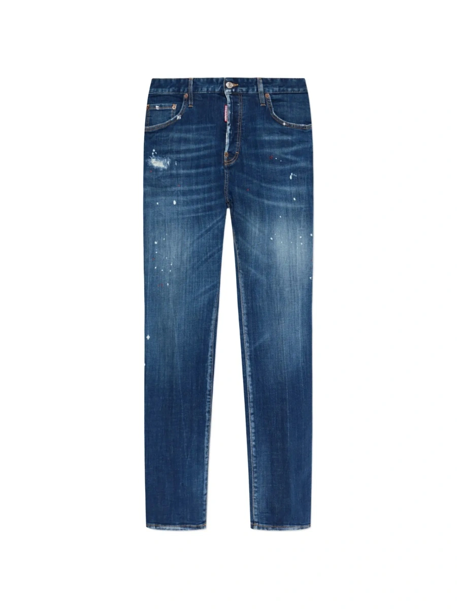 Blugi DSQUARED2 albastri din denim '643' - Img 8