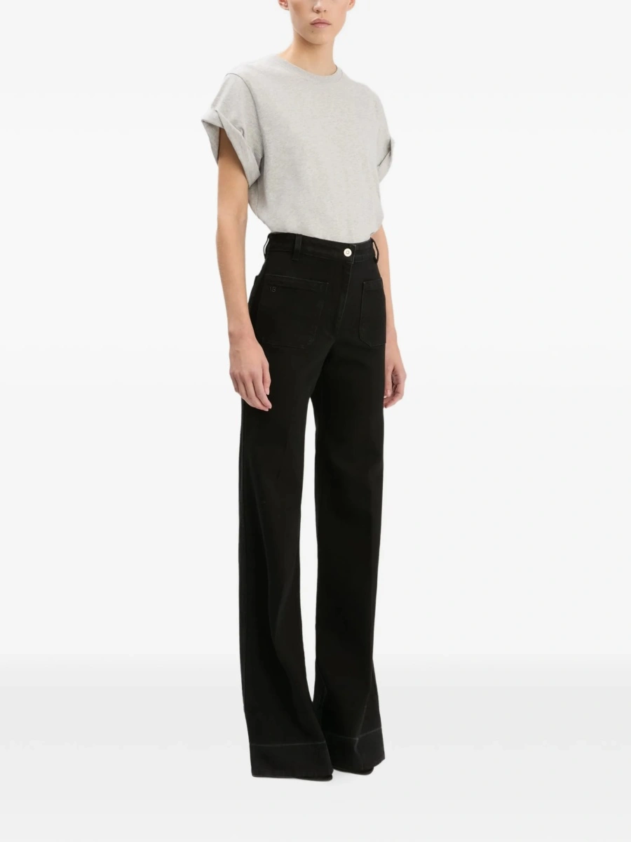 Blugi evazati Victoria Beckham negri - Img 3