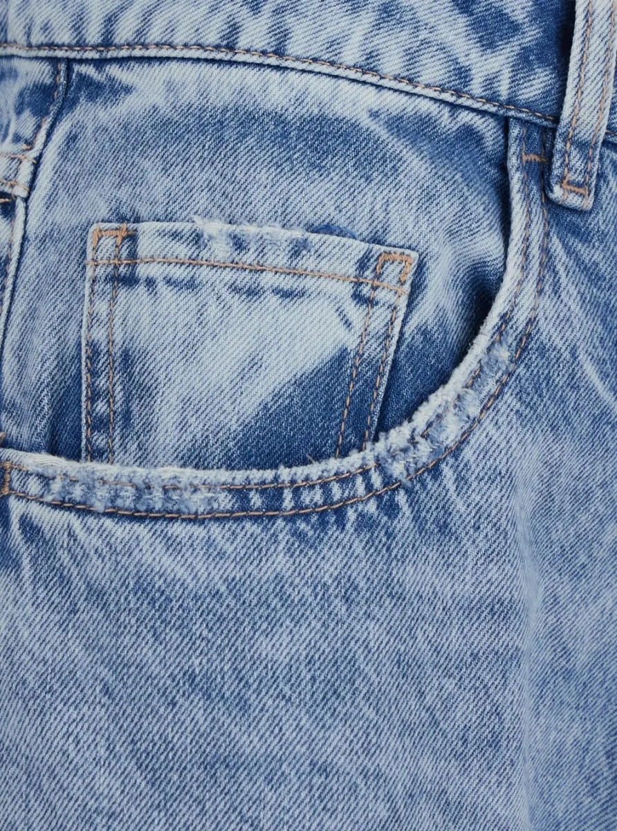 Blugi Icon Denim albastri din bumbac organic - Img 3