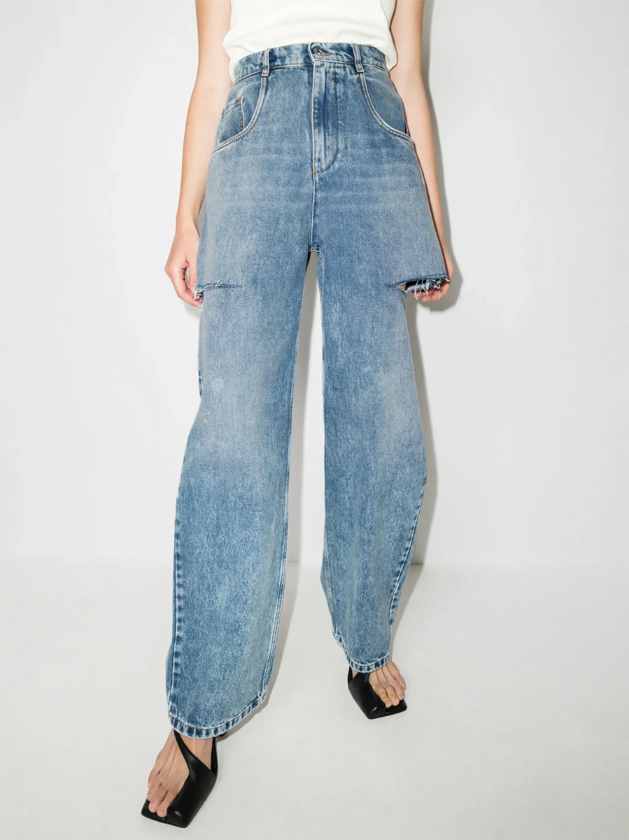 Blugi Ripped wide leg jeans - Img 5