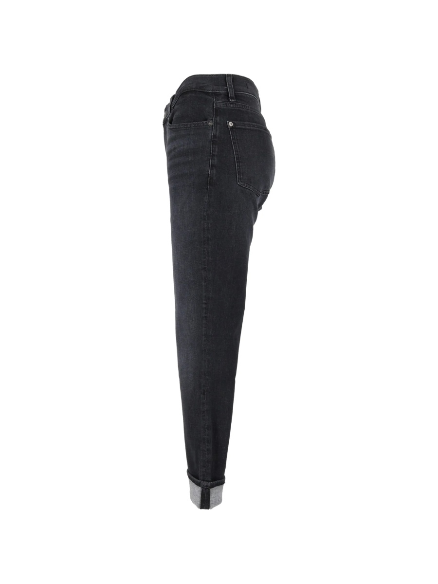 Blugi Skinny 7 For All Mankind negri din bumbac si spandex/elastan - Img 2