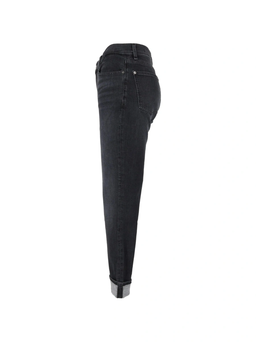 Blugi Skinny 7 For All Mankind negri din bumbac si spandex/elastan - Img 2