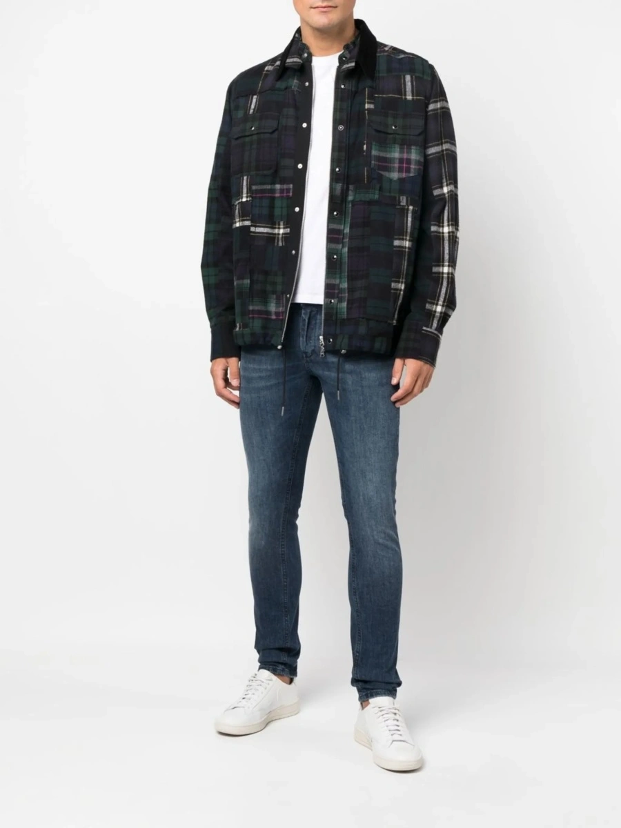 Blugi slim fit Dondup albastri din bumbac si spandex/elastan - Img 2