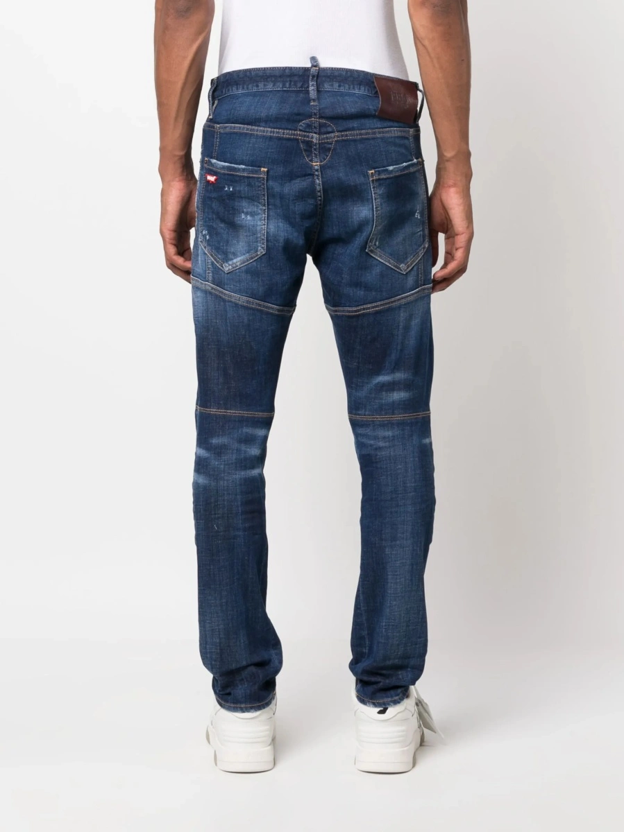 Blugi slim fit DSQUARED2 albastri - Img 4