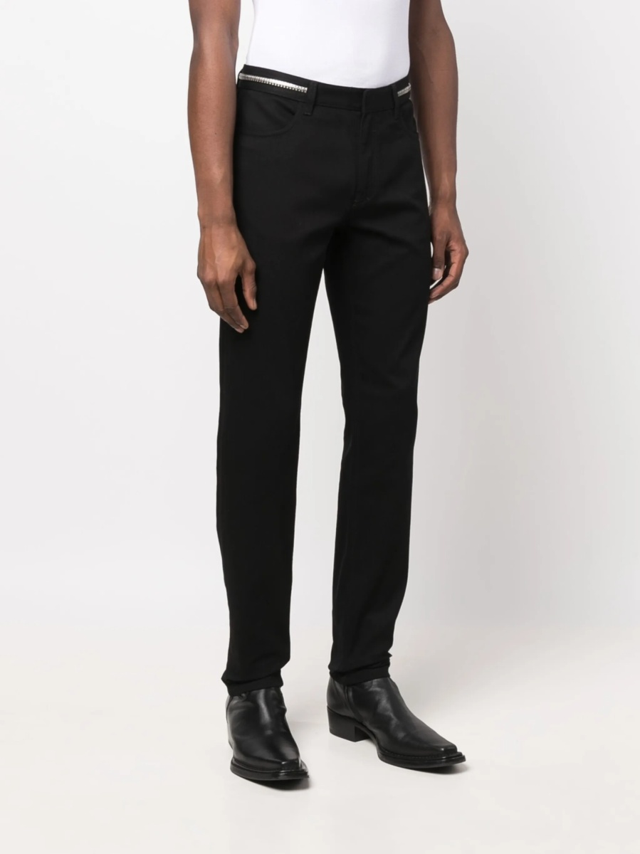 Blugi slim fit Givenchy negri din spandex/elastan si bumbac - Img 3