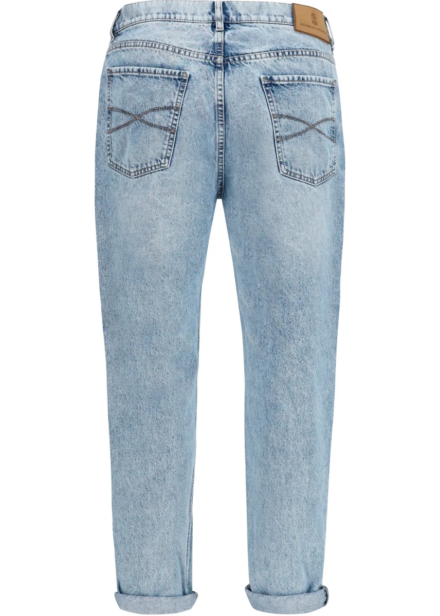 Blugi Straight-leg turn-up Jeans - Img 2