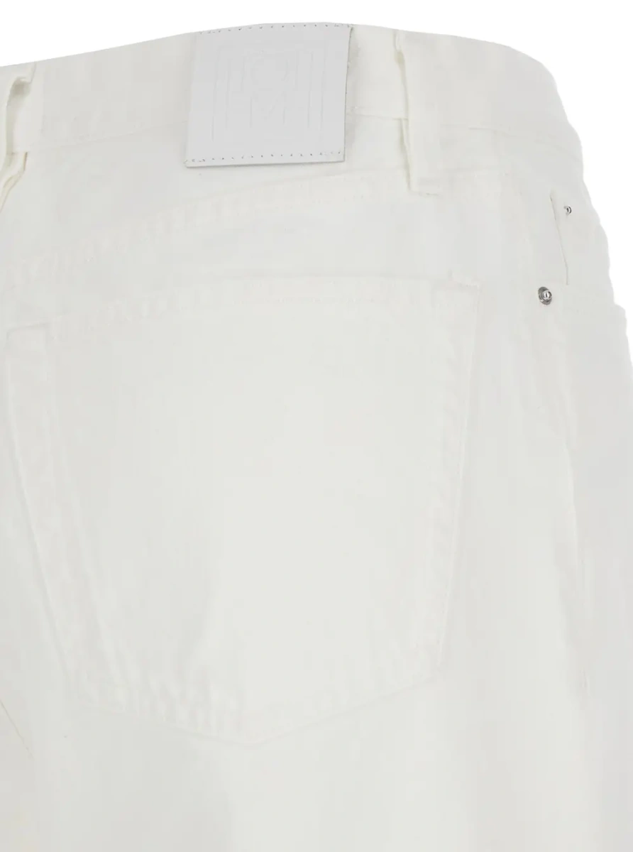Blugi TOTEME albi din denim si bumbac - Img 3