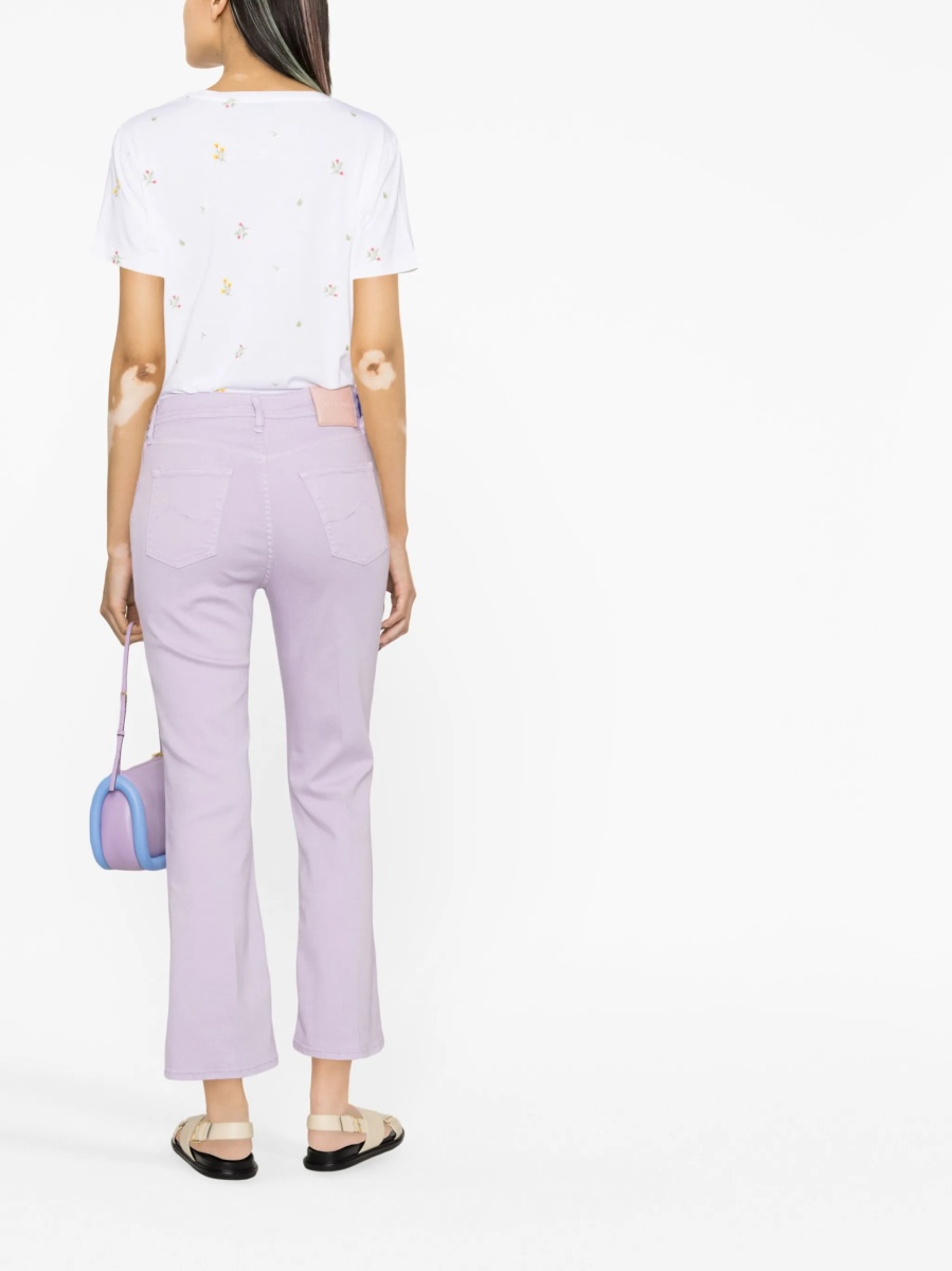 Blugi trei sferturi Jacob Cohen violet din bumbac si polyester - Img 3