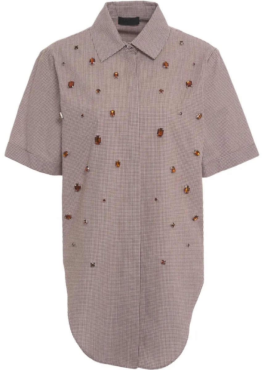 Bluza Checked blouse with appliqués - Img 2