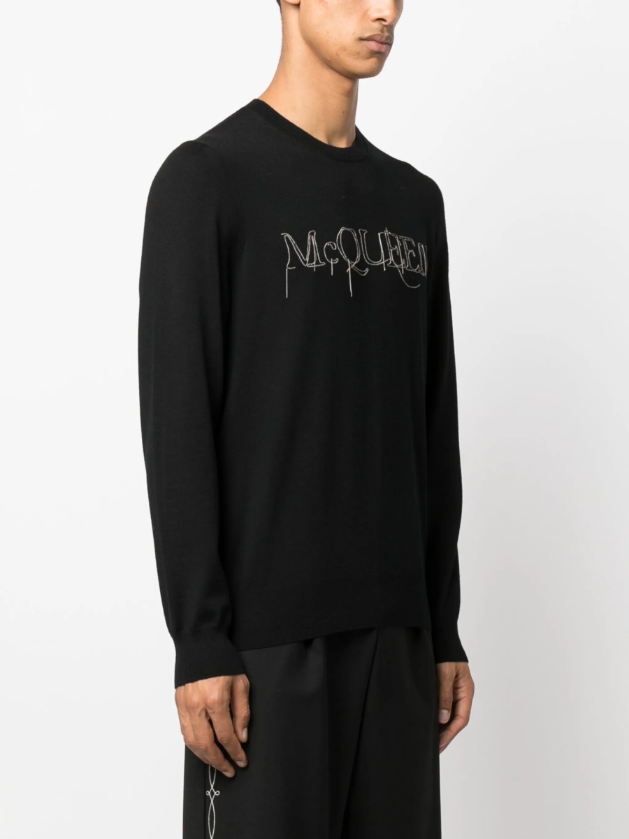 Bluza de trening Alexander McQueen neagra din lana - Img 3