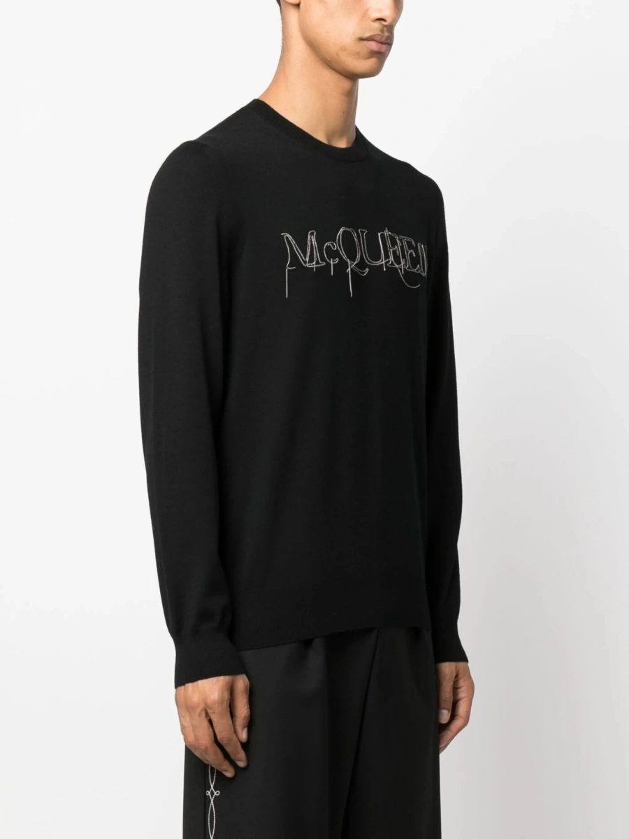 Bluza de trening Alexander McQueen neagra din lana - Img 3