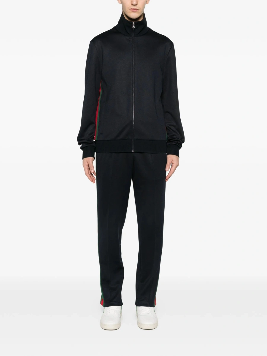 Bluza de trening Gucci albastra din bumbac si polyester - Img 2