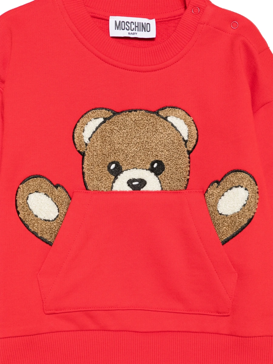 Bluza de trening Moschino rosie din bumbac - Img 3