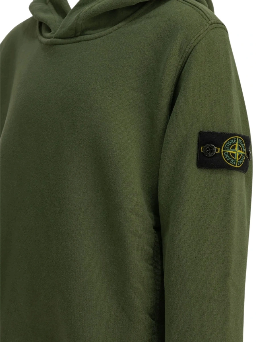 Bluza de trening Stone Island verde din bumbac - Img 6