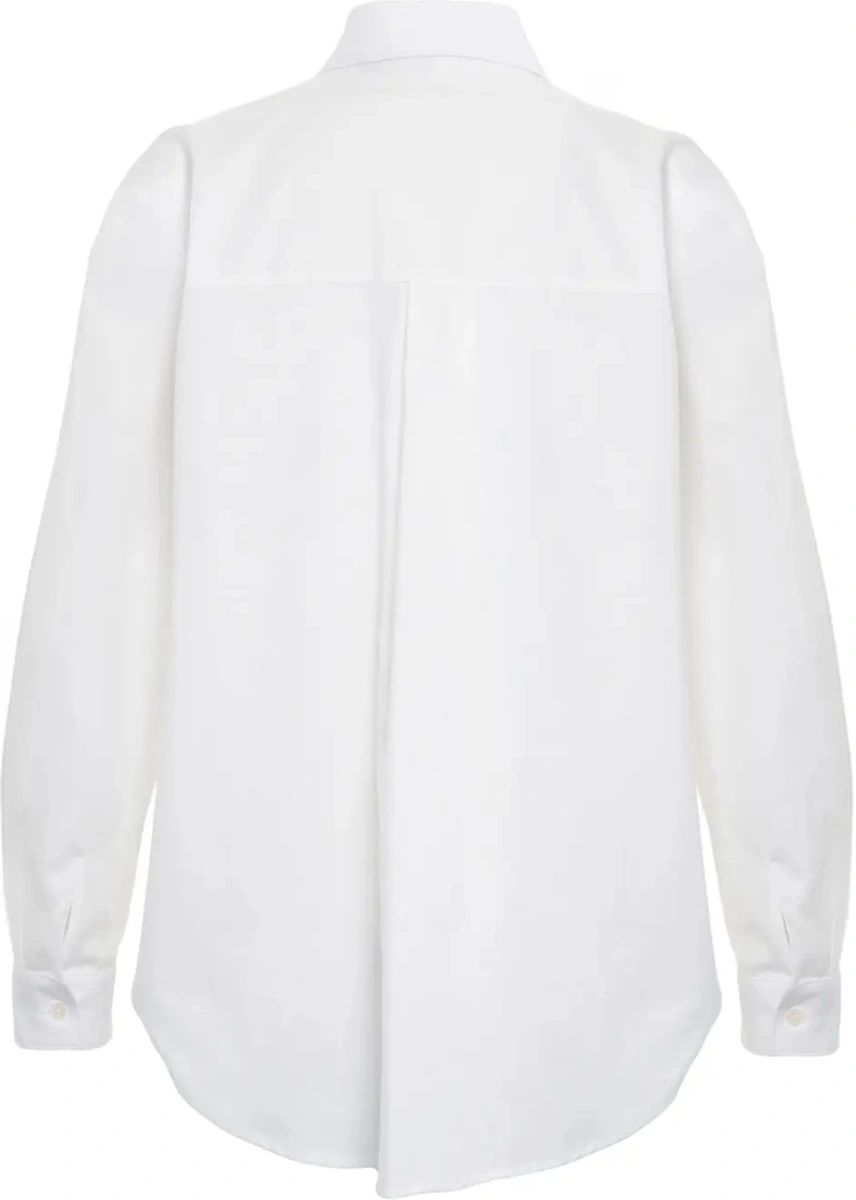 Bluza eleganta Himon's alba din bumbac - Img 3
