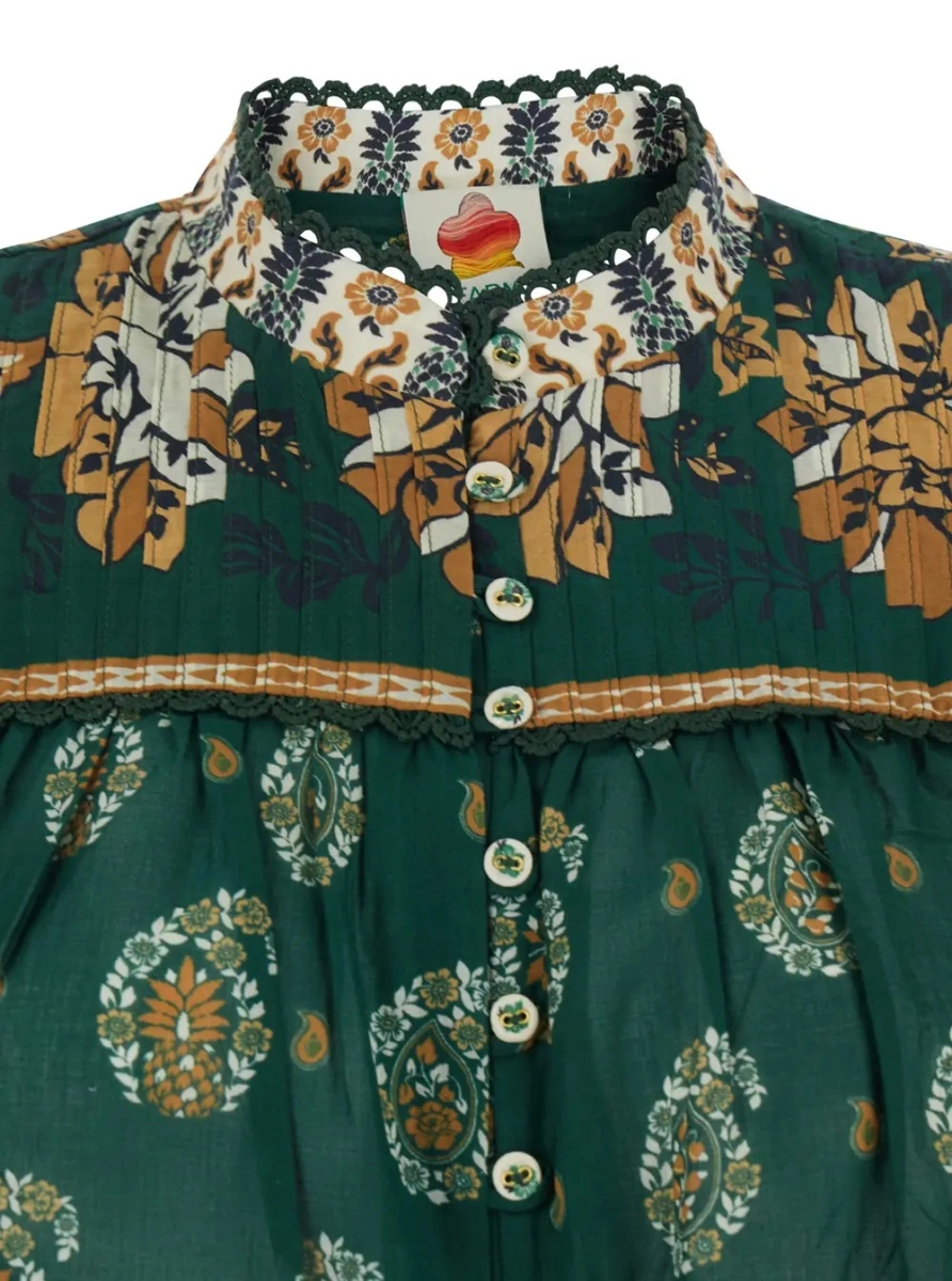 Bluza FARM RIO verde din bumbac - Img 3