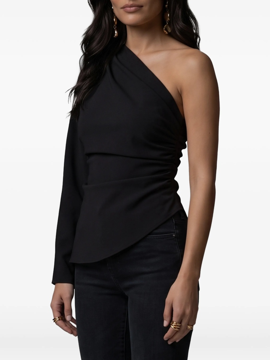Bluza FEDERICA TOSI neagra din polyester si elastan - Img 2