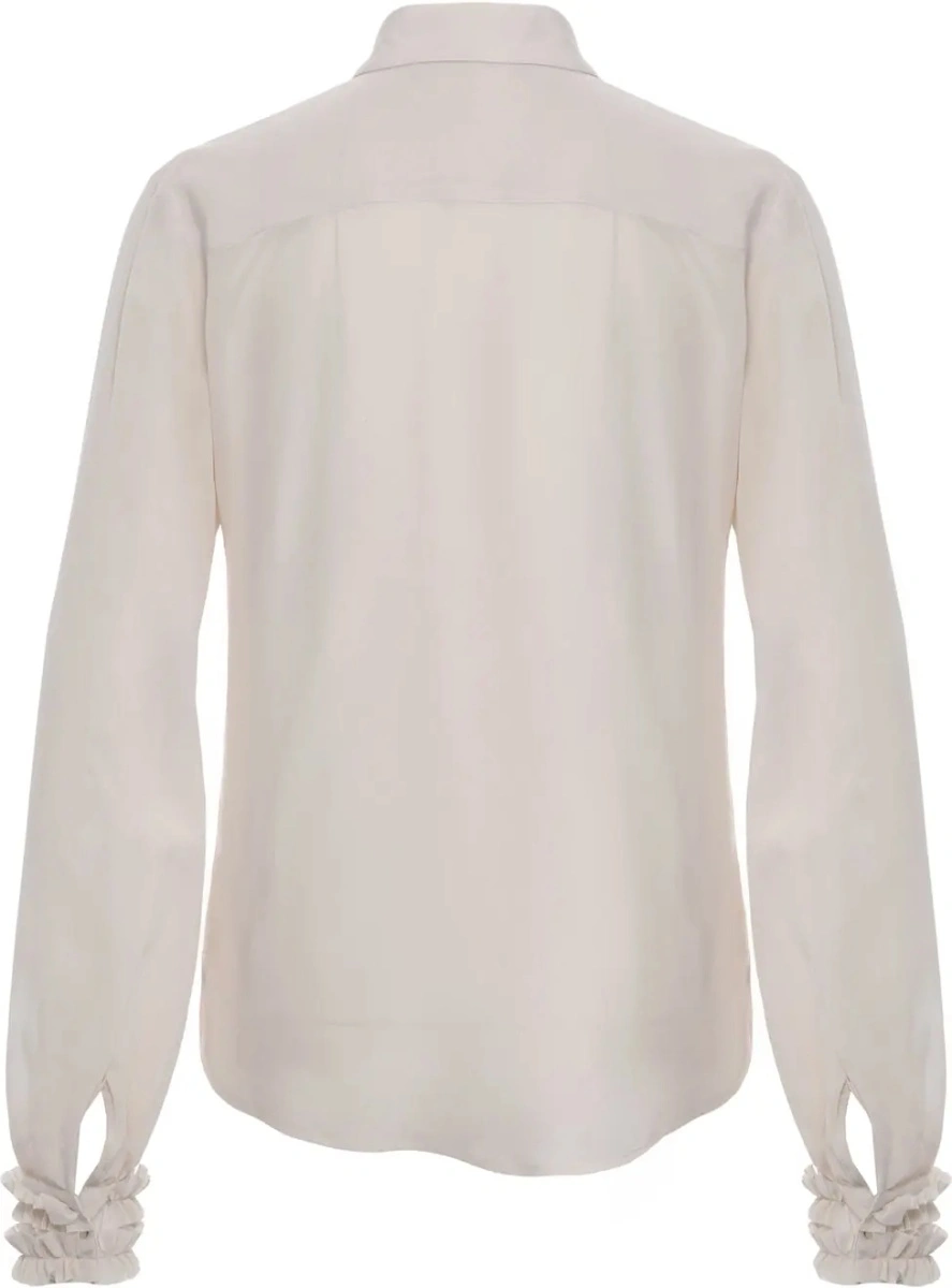 Bluza Silk blouse with ruffle details - Img 3
