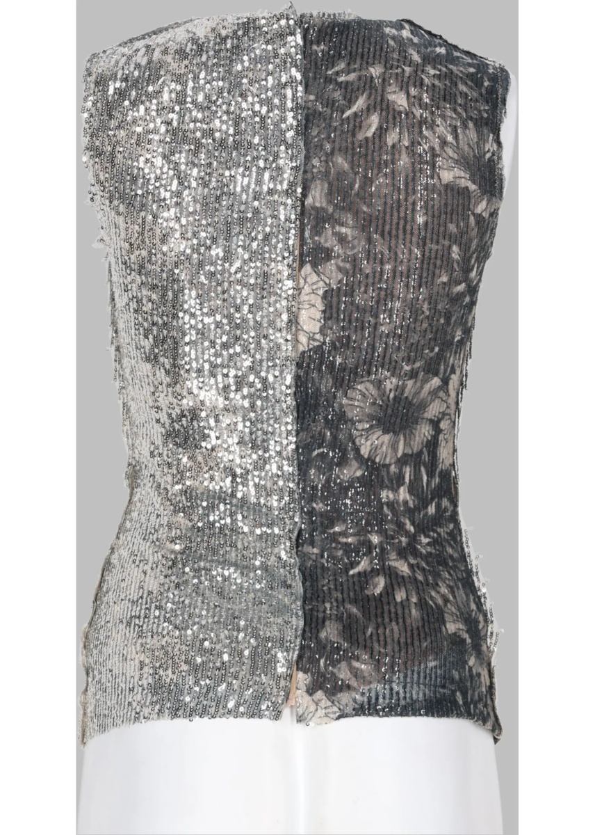 Bluza Top Floreale Con Paillettes - Img 2