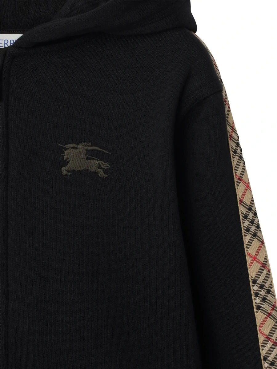 Bluze Hoodie with Equestrian Knight Motif on the Front in Black Cotton Boy - Img 5