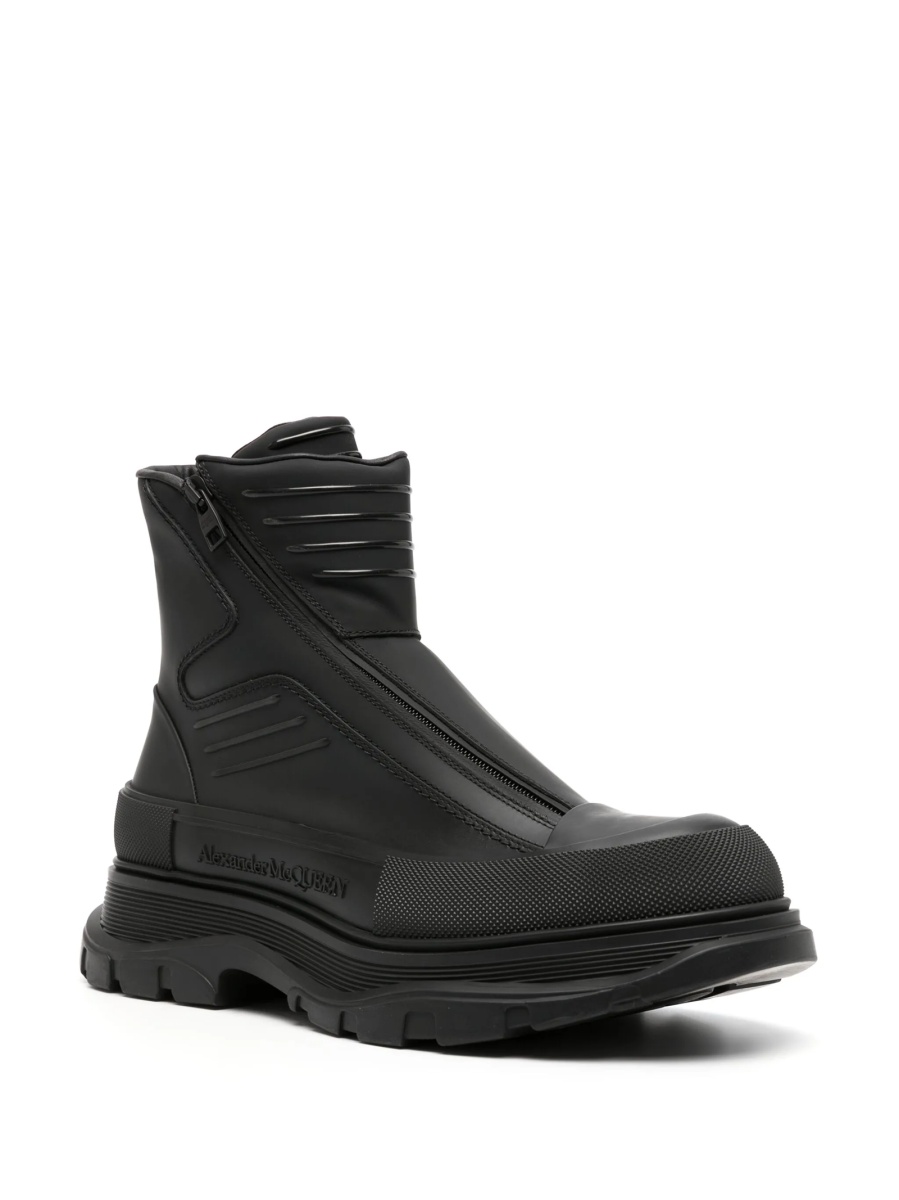 Bocanci Alexander McQueen tread slick negri din piele - Img 2
