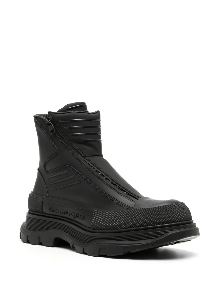 Bocanci Alexander McQueen tread slick negri din piele - Img 2