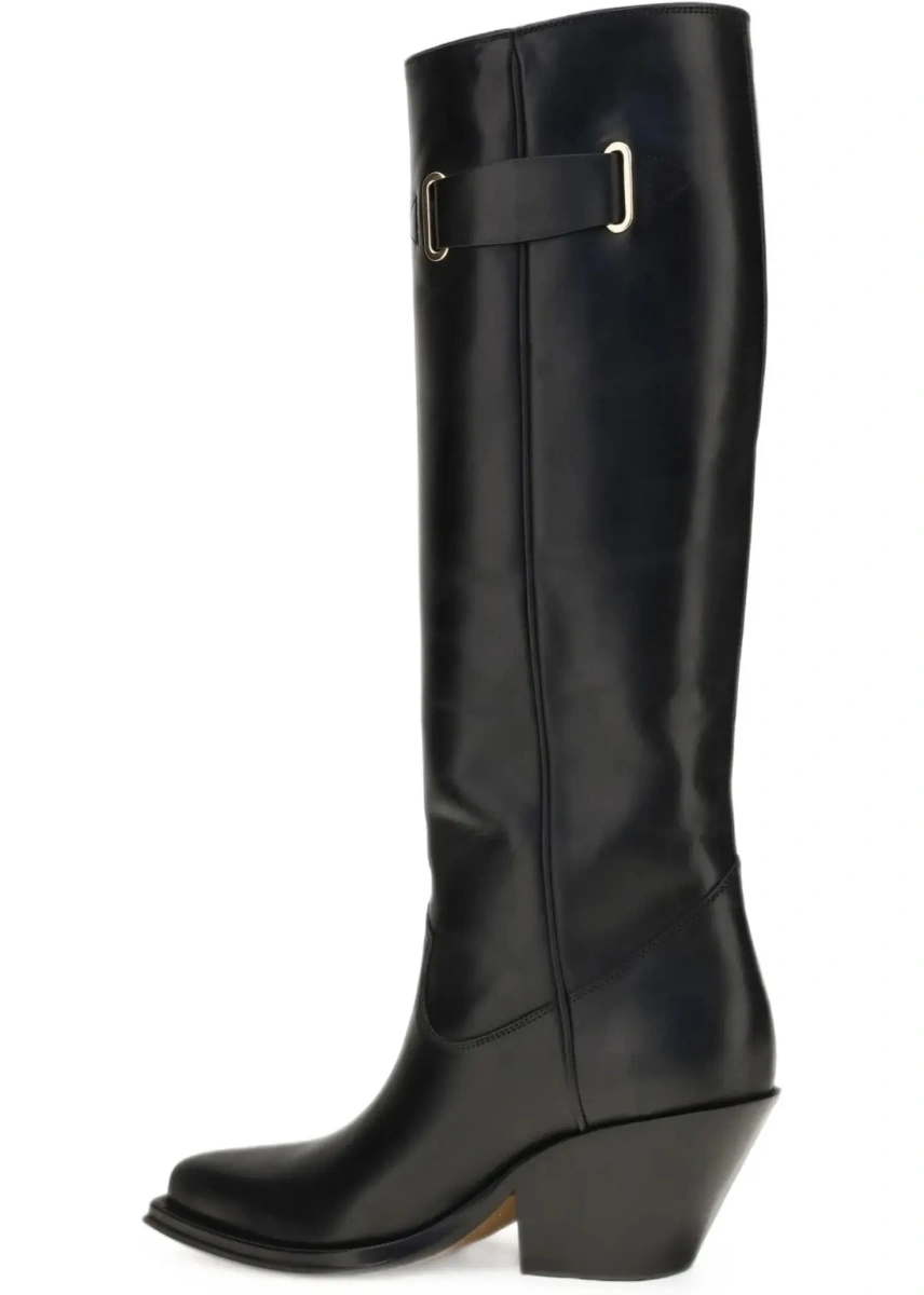 Bocanci casual Chloe negri din piele - Img 5